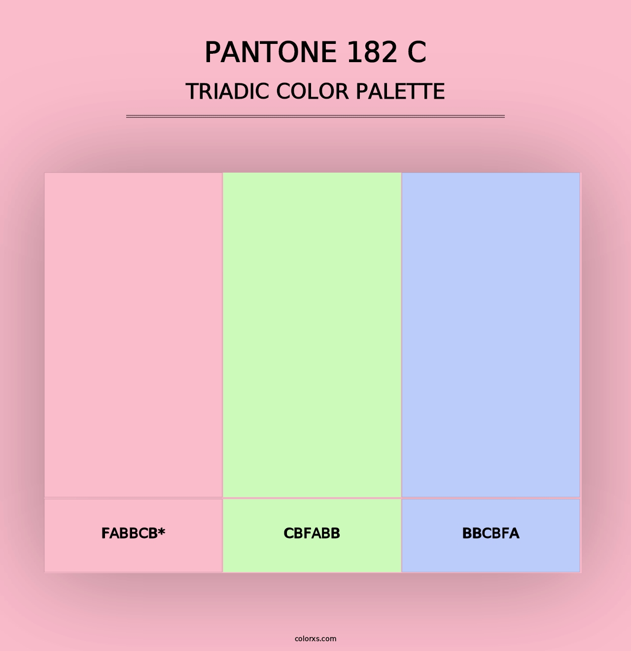 PANTONE 182 C - Triadic Color Palette