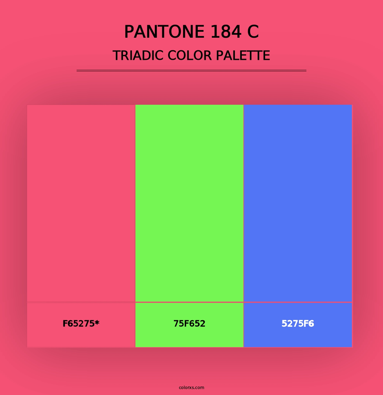 PANTONE 184 C - Triadic Color Palette