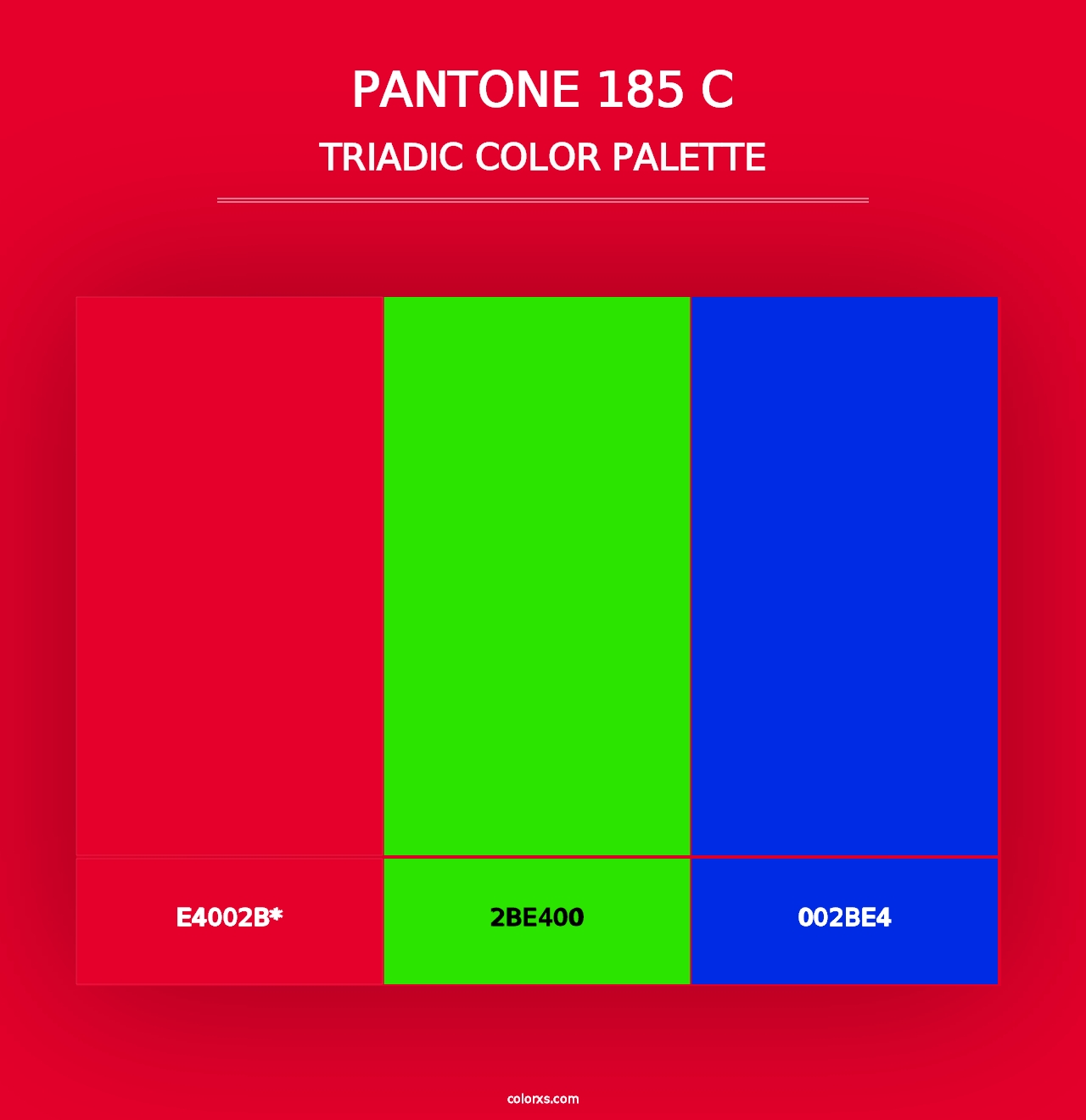 PANTONE 185 C - Triadic Color Palette