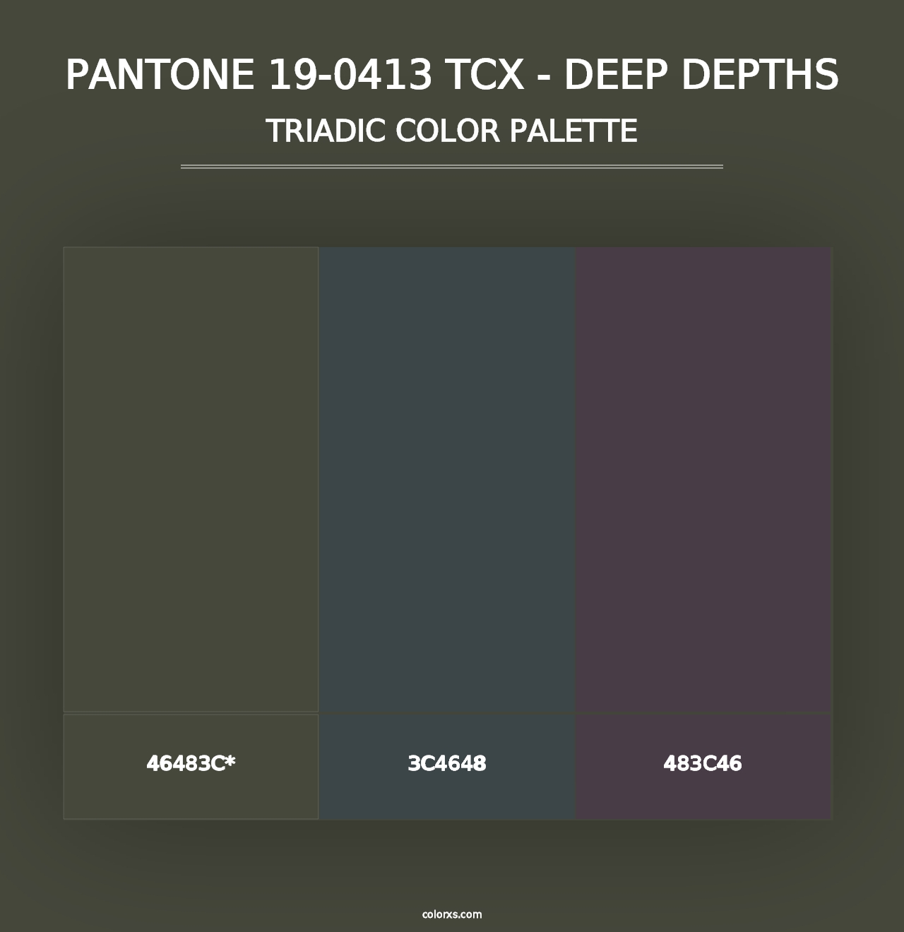 PANTONE 19-0413 TCX - Deep Depths - Triadic Color Palette