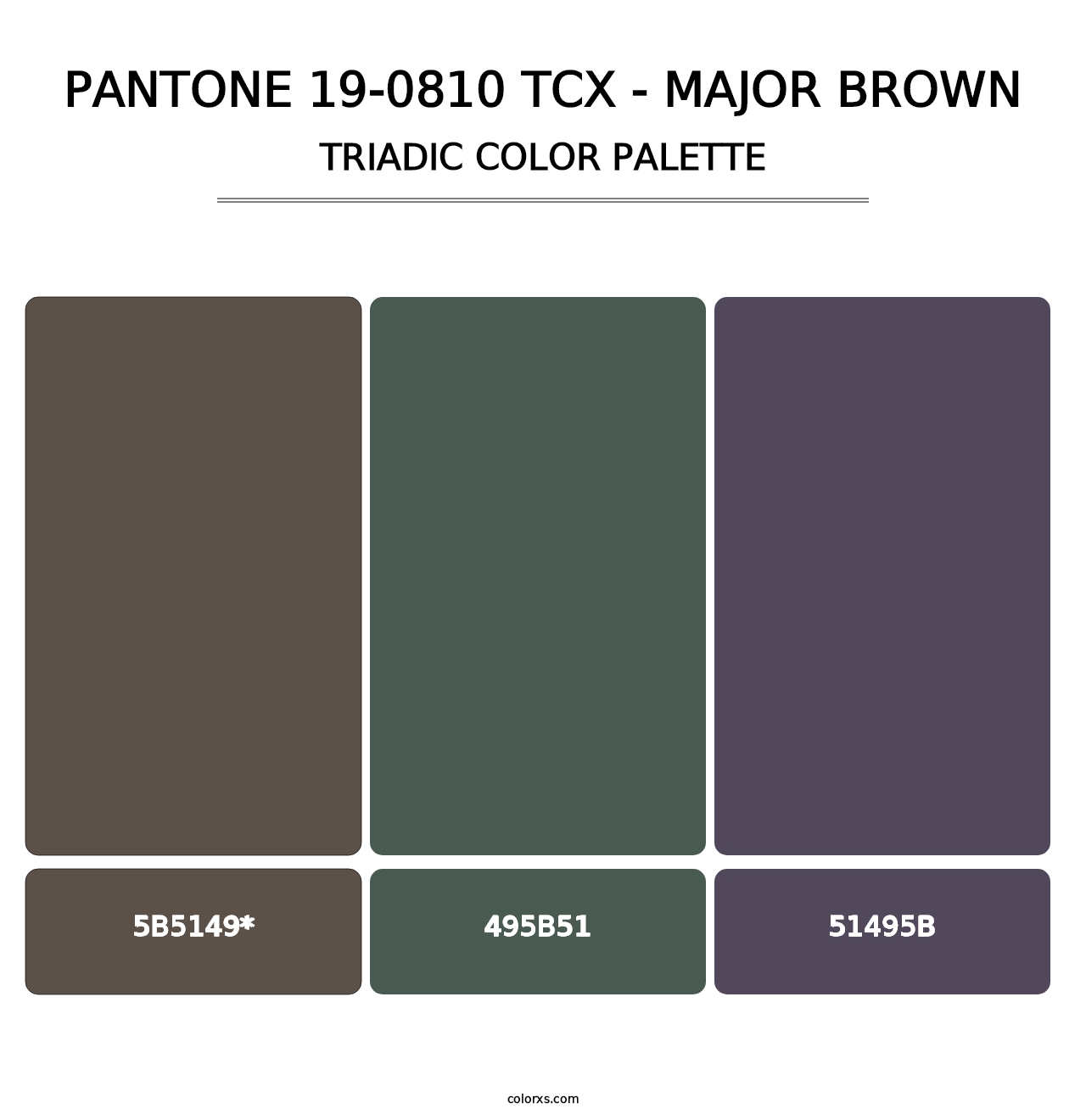 PANTONE 19-0810 TCX - Major Brown - Triadic Color Palette