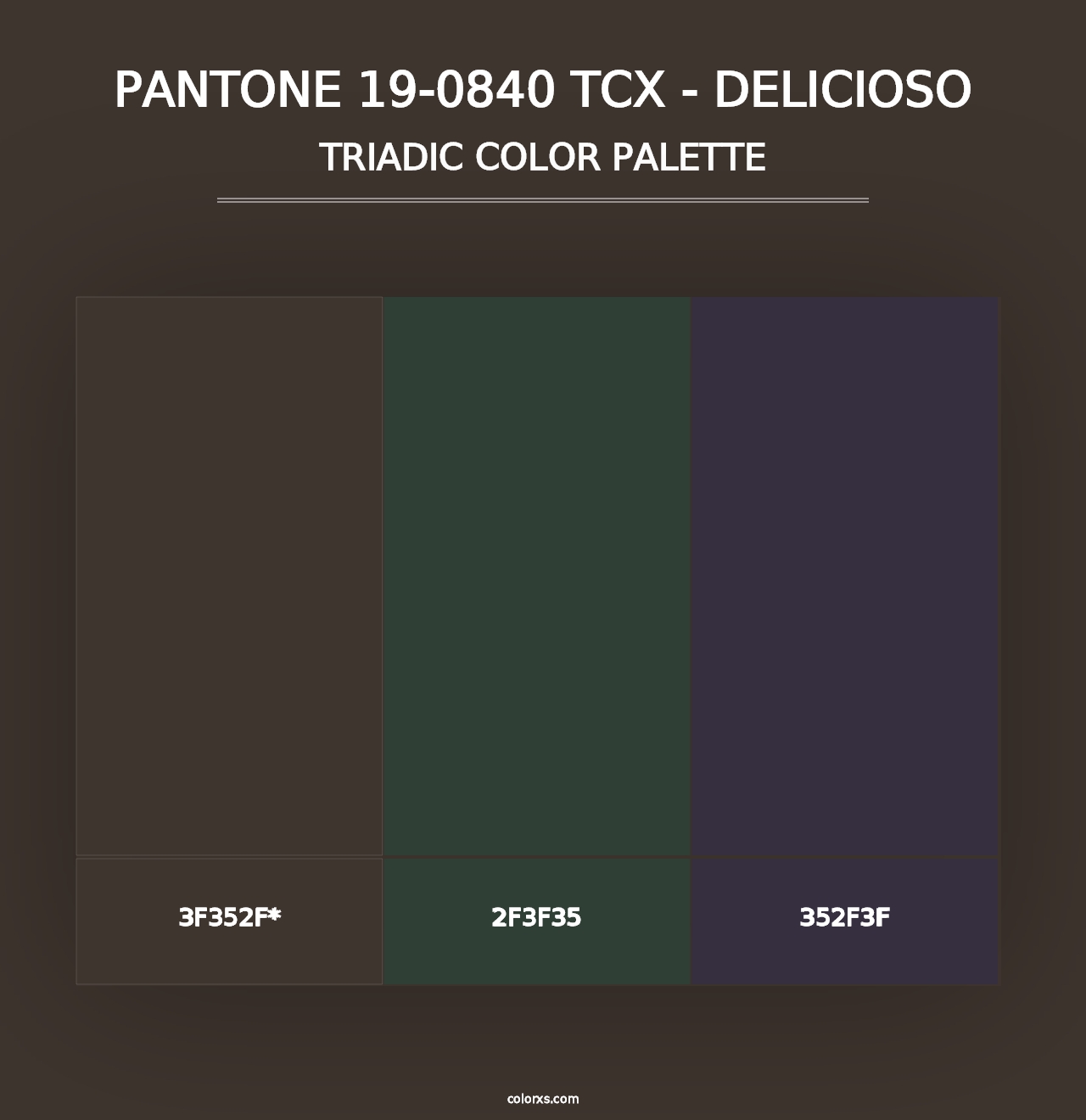 PANTONE 19-0840 TCX - Delicioso - Triadic Color Palette