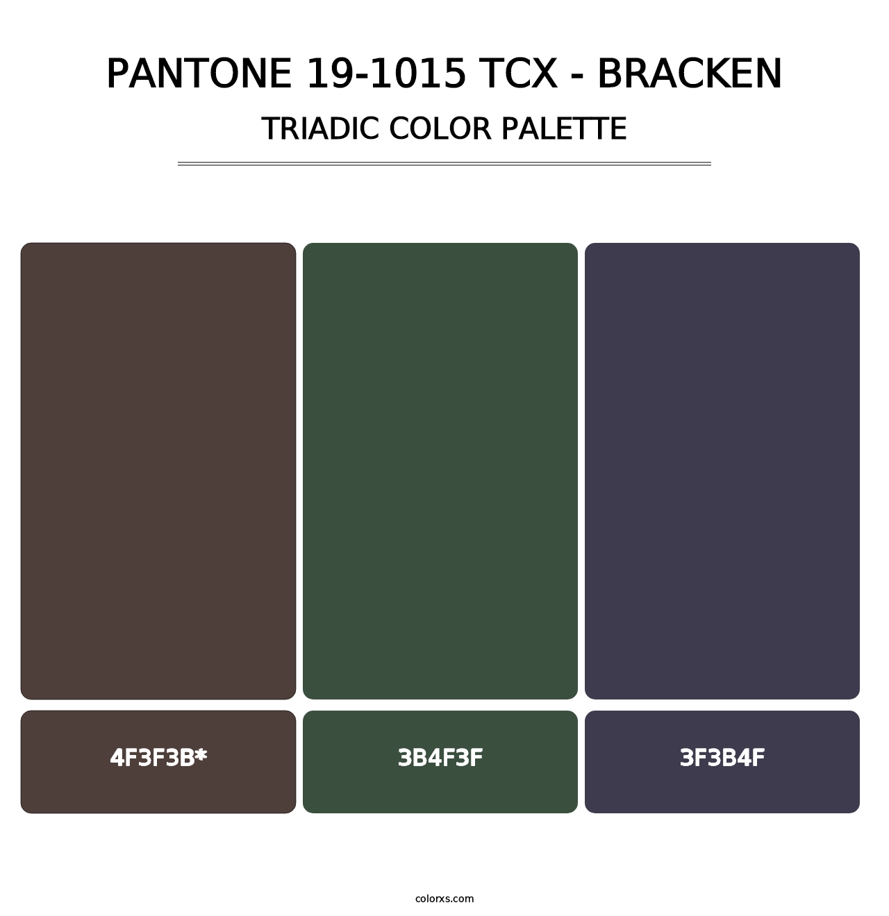 PANTONE 19-1015 TCX - Bracken - Triadic Color Palette