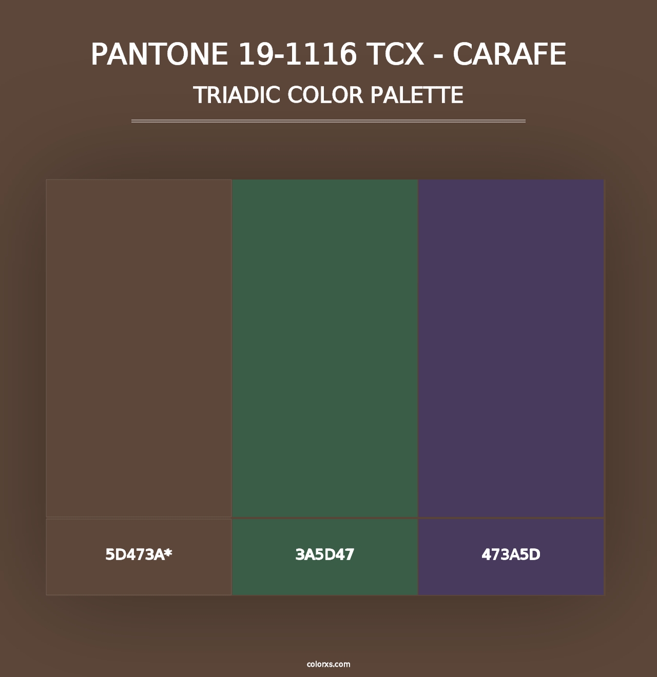 PANTONE 19-1116 TCX - Carafe - Triadic Color Palette