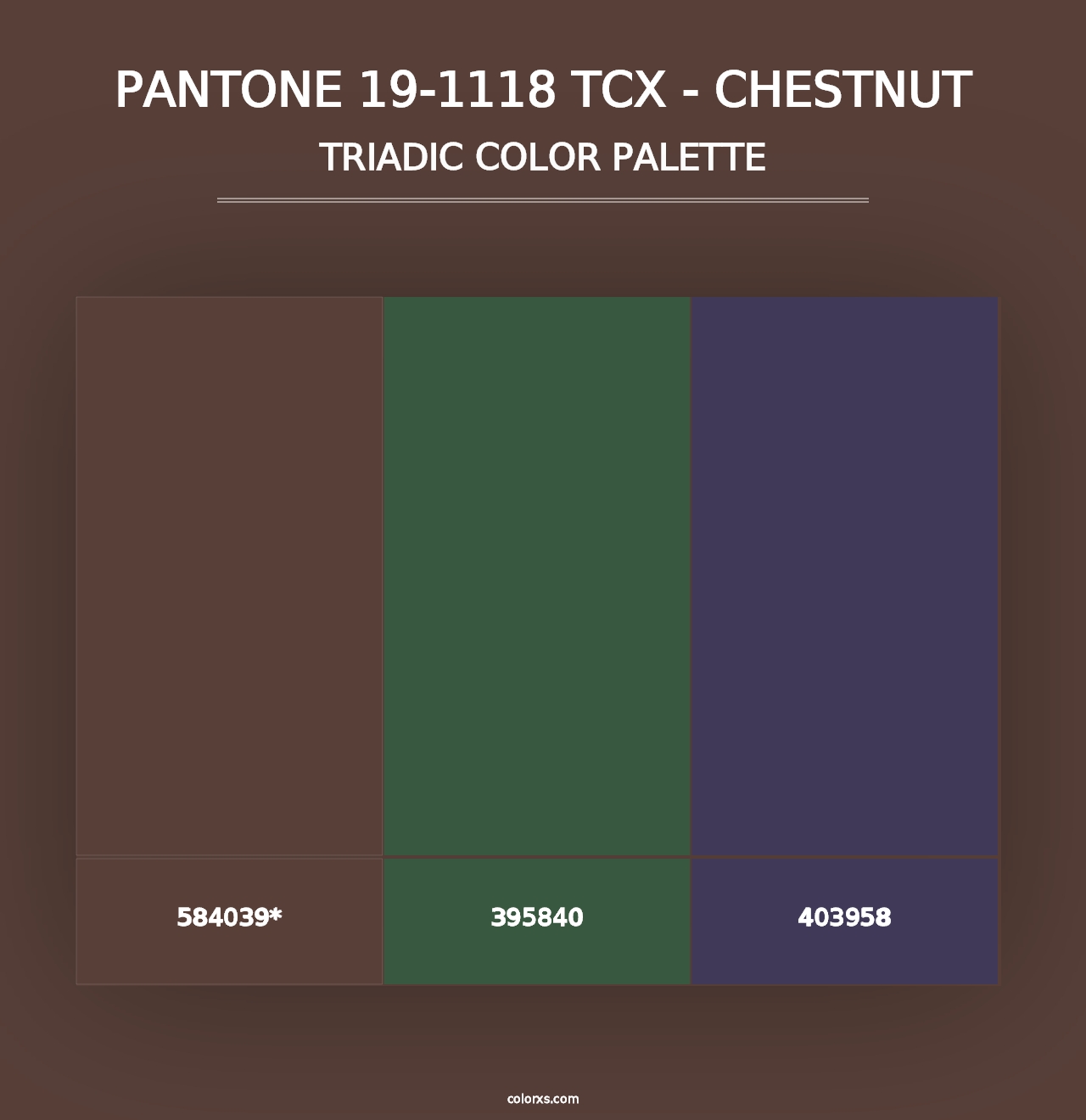 PANTONE 19-1118 TCX - Chestnut - Triadic Color Palette