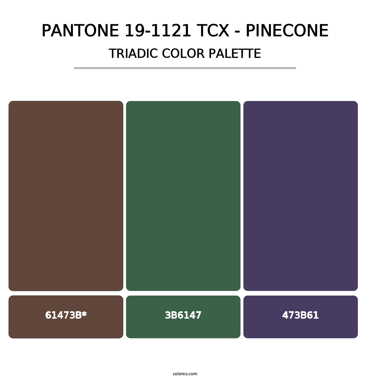 PANTONE 19-1121 TCX - Pinecone - Triadic Color Palette