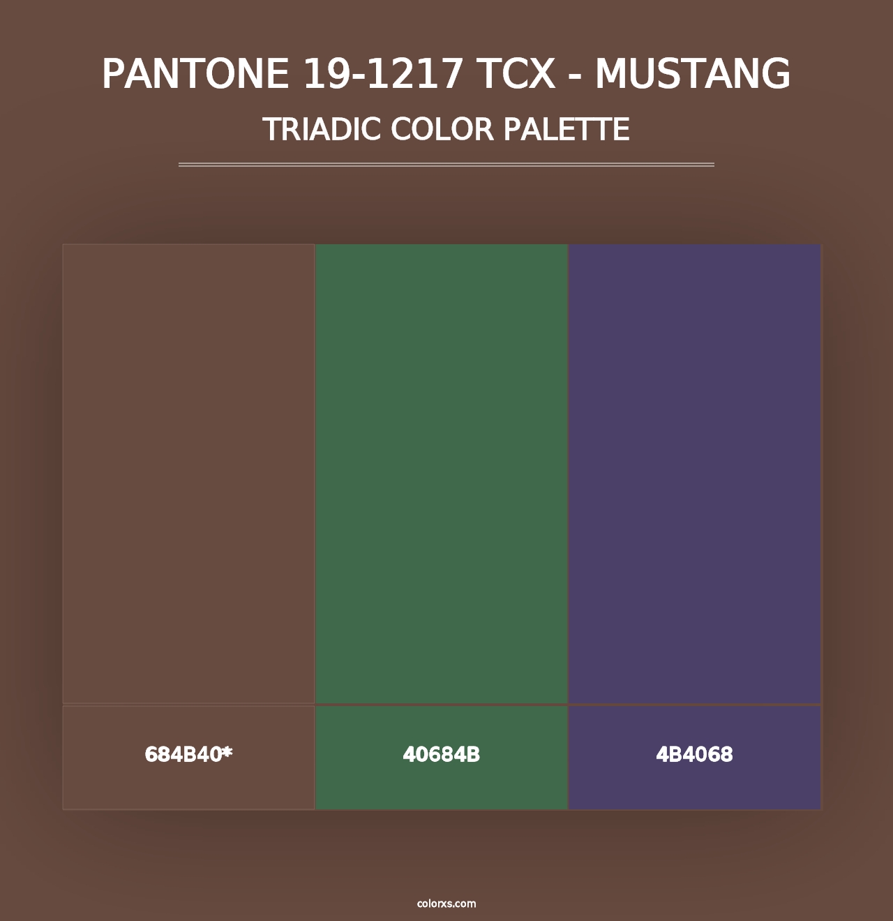 PANTONE 19-1217 TCX - Mustang - Triadic Color Palette