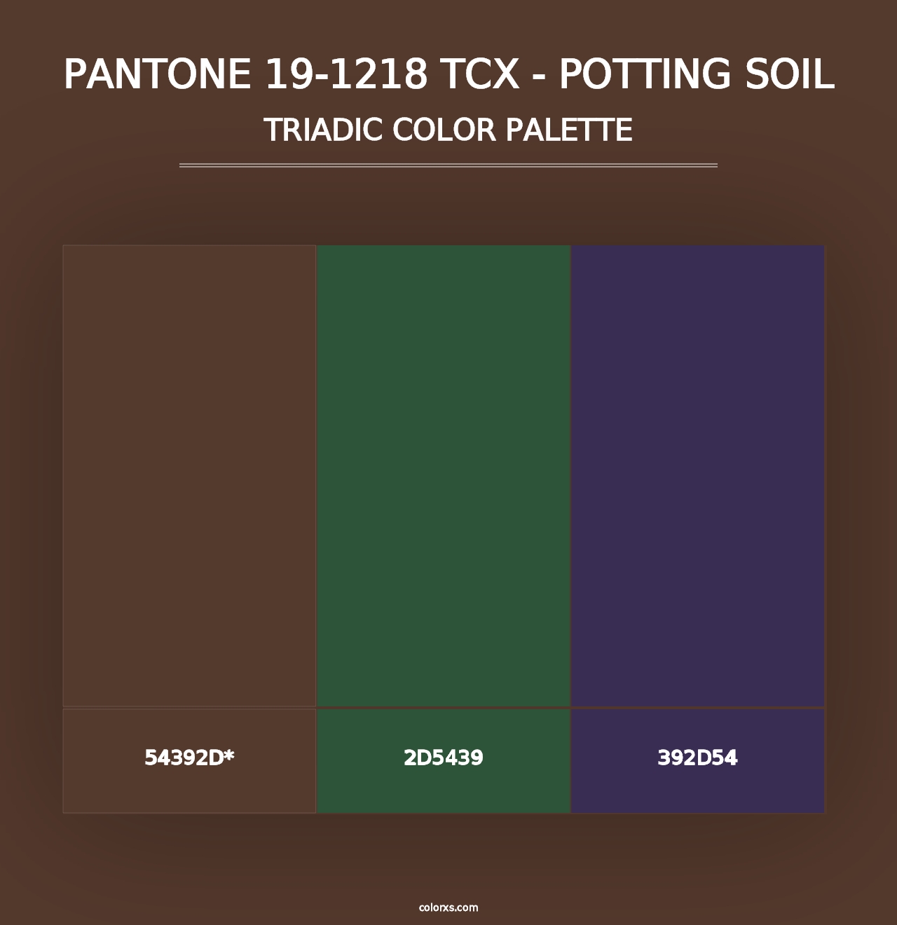 PANTONE 19-1218 TCX - Potting Soil - Triadic Color Palette