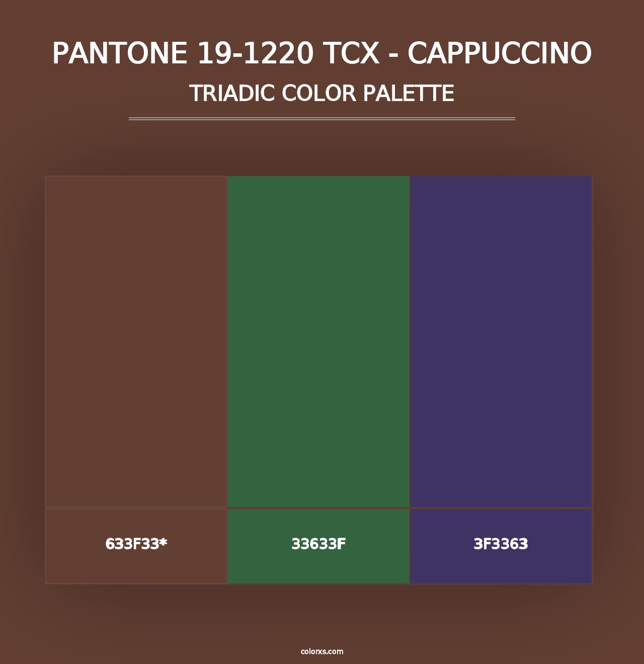 PANTONE 19-1220 TCX - Cappuccino - Triadic Color Palette