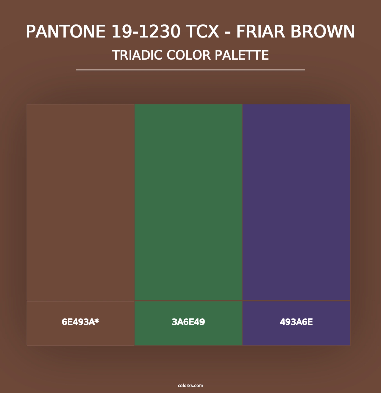 PANTONE 19-1230 TCX - Friar Brown - Triadic Color Palette