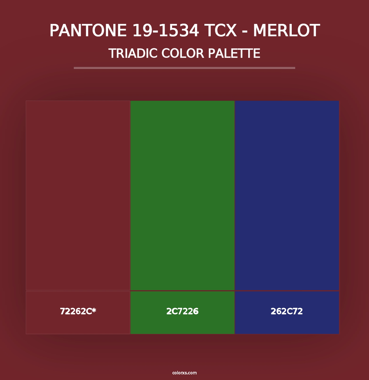 PANTONE 19-1534 TCX - Merlot - Triadic Color Palette