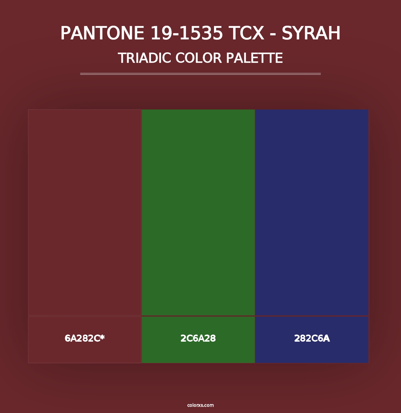 PANTONE 19-1535 TCX - Syrah - Triadic Color Palette