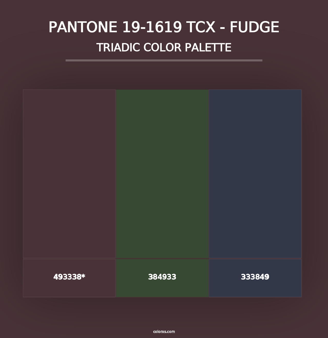 PANTONE 19-1619 TCX - Fudge - Triadic Color Palette