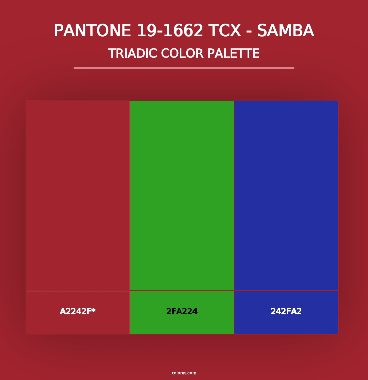 PANTONE 19-1662 TCX - Samba - Triadic Color Palette