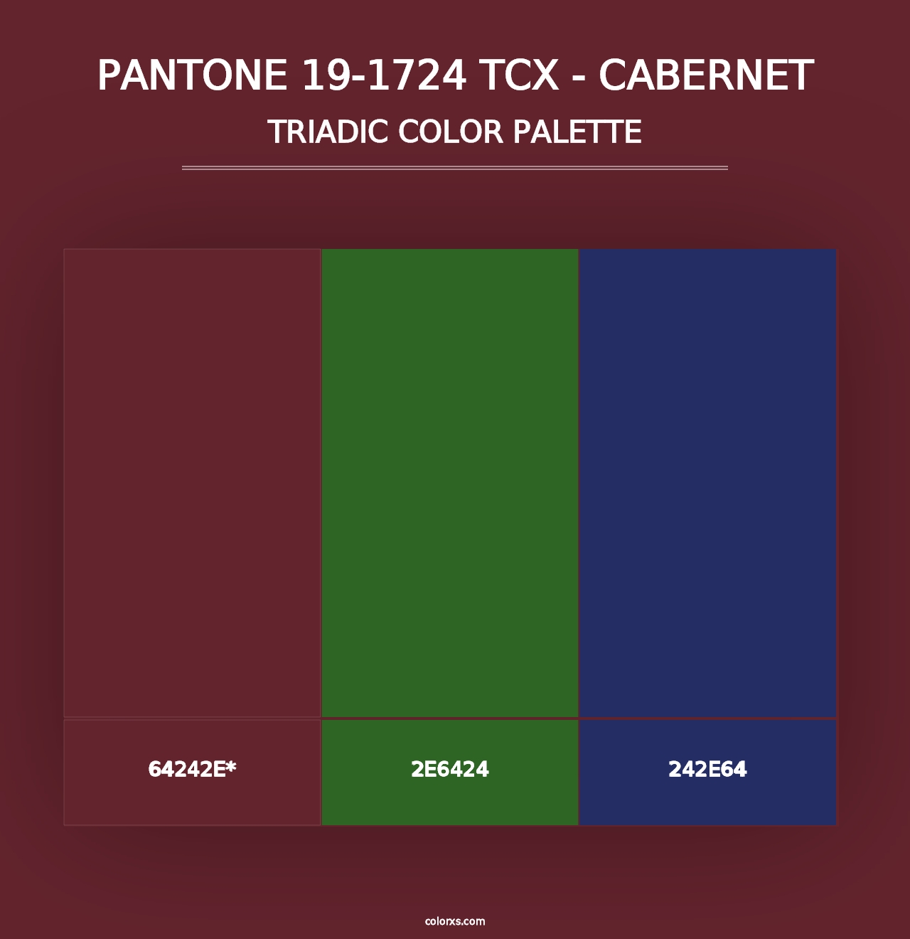 PANTONE 19-1724 TCX - Cabernet - Triadic Color Palette