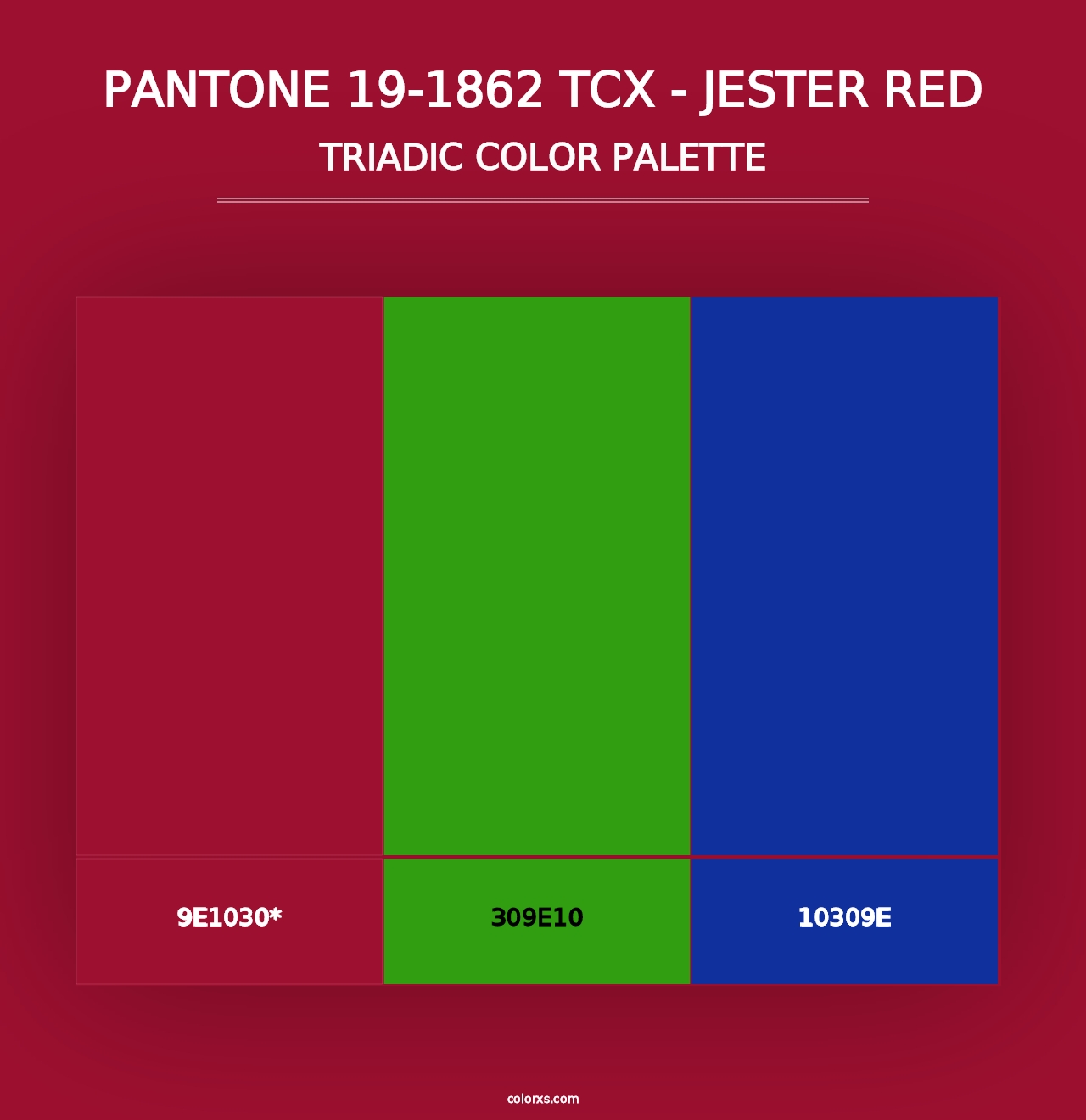 PANTONE 19-1862 TCX - Jester Red - Triadic Color Palette