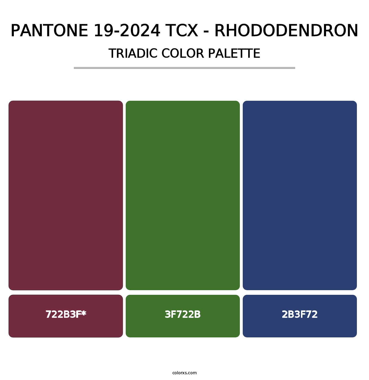 PANTONE 19-2024 TCX - Rhododendron - Triadic Color Palette