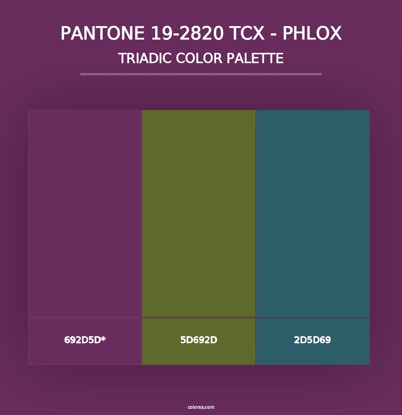 PANTONE 19-2820 TCX - Phlox - Triadic Color Palette