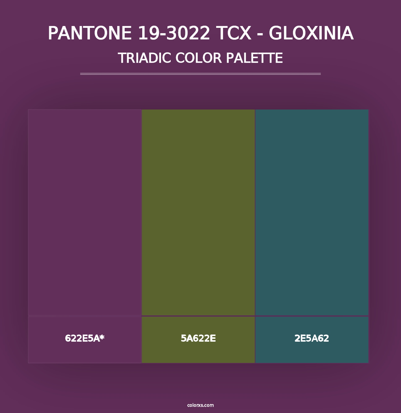 PANTONE 19-3022 TCX - Gloxinia - Triadic Color Palette