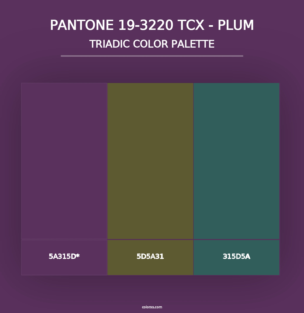 PANTONE 19-3220 TCX - Plum - Triadic Color Palette