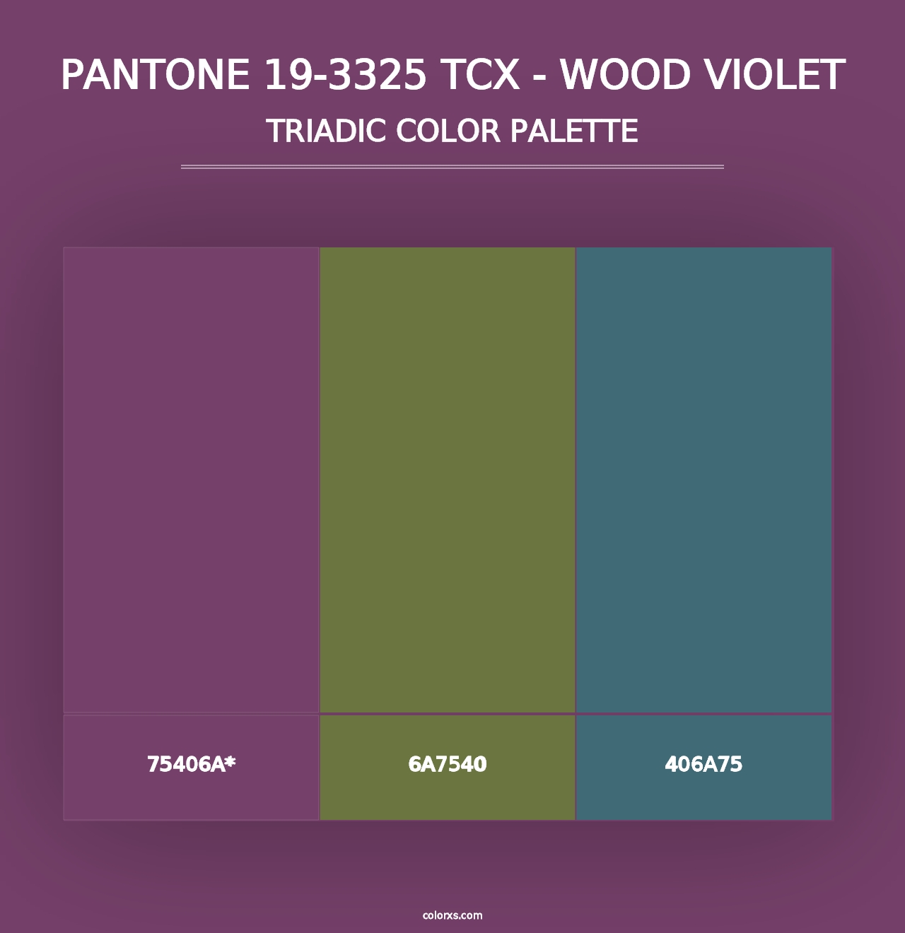 PANTONE 19-3325 TCX - Wood Violet - Triadic Color Palette