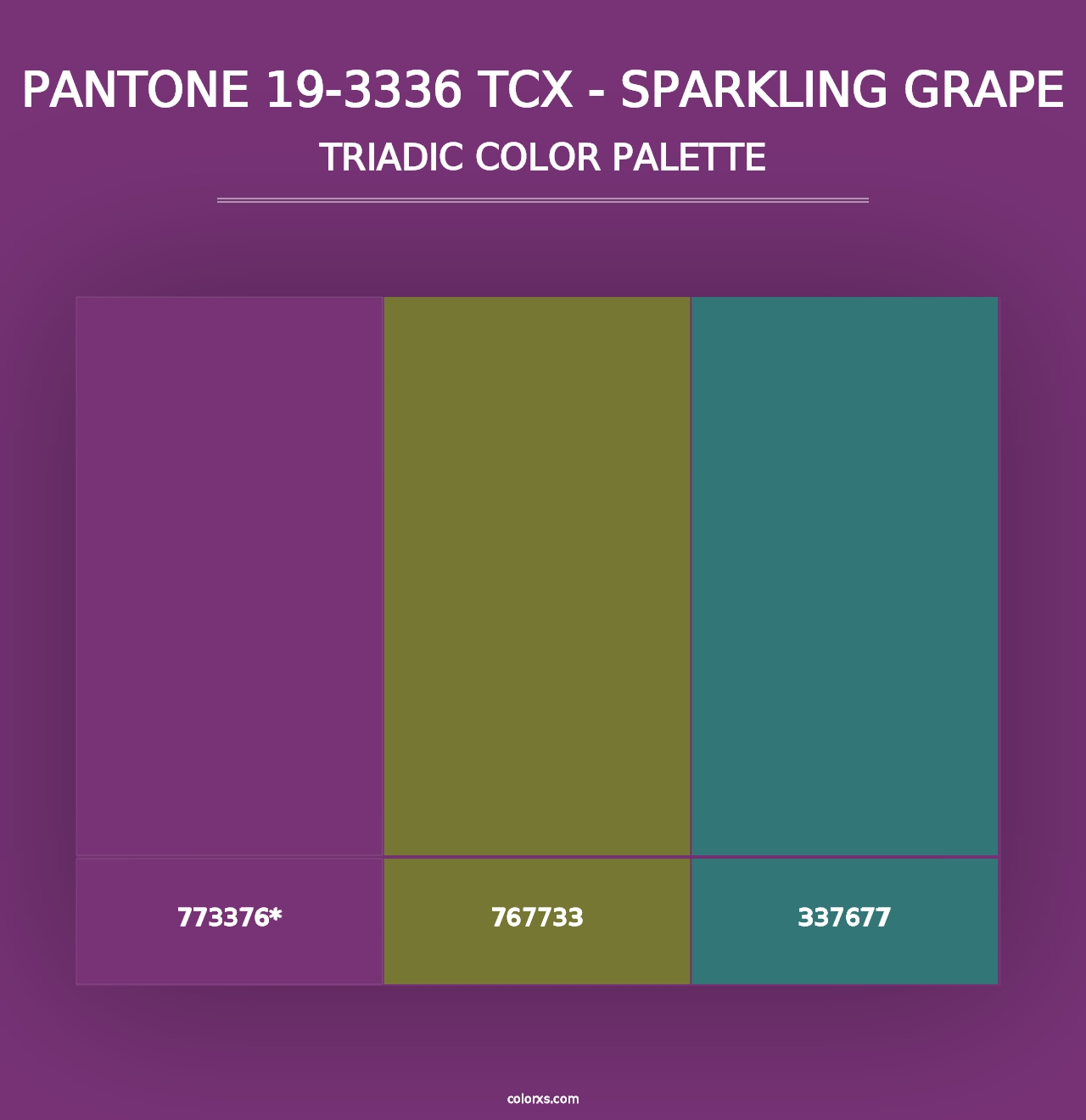 PANTONE 19-3336 TCX - Sparkling Grape - Triadic Color Palette