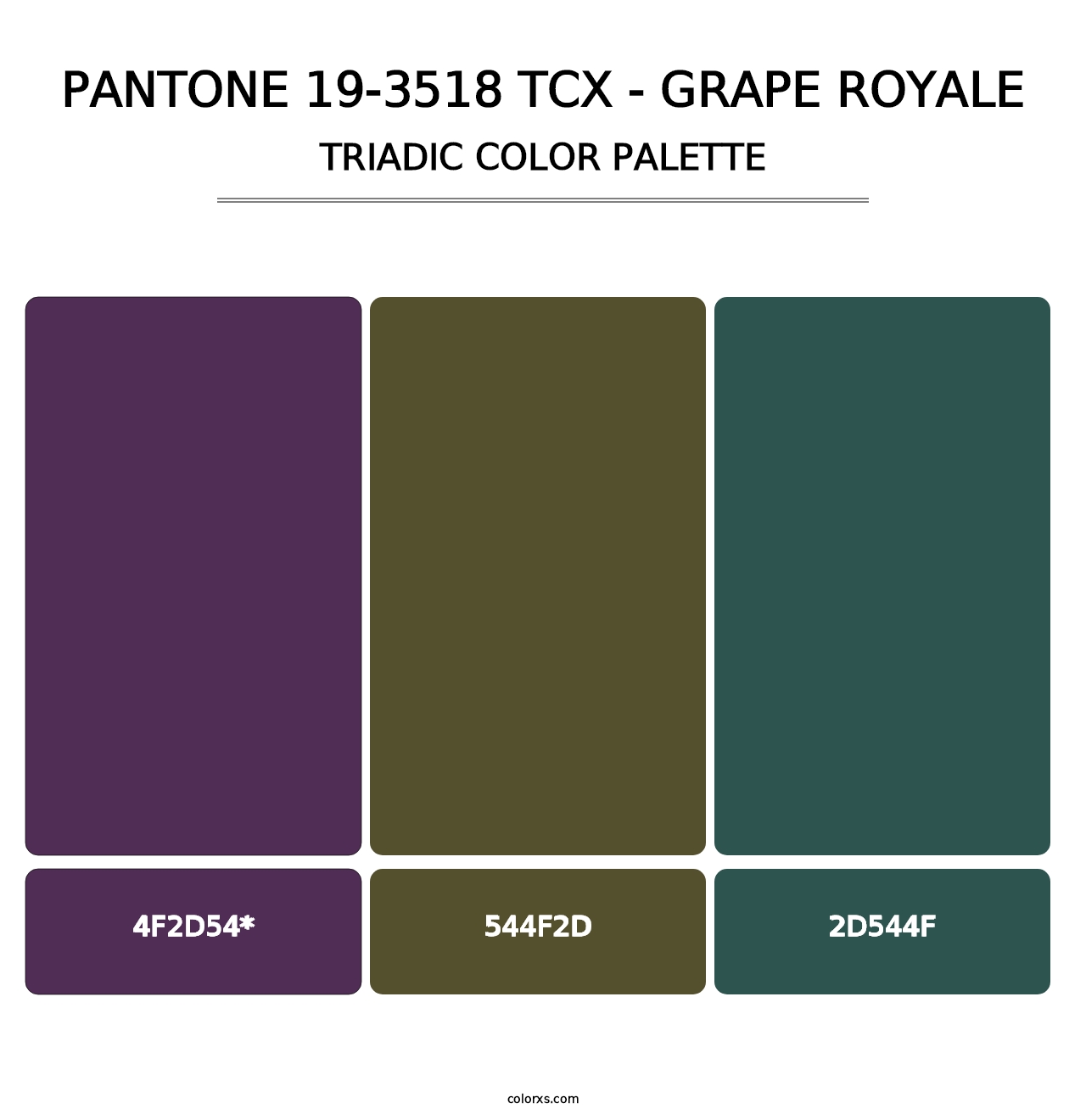 PANTONE 19-3518 TCX - Grape Royale - Triadic Color Palette