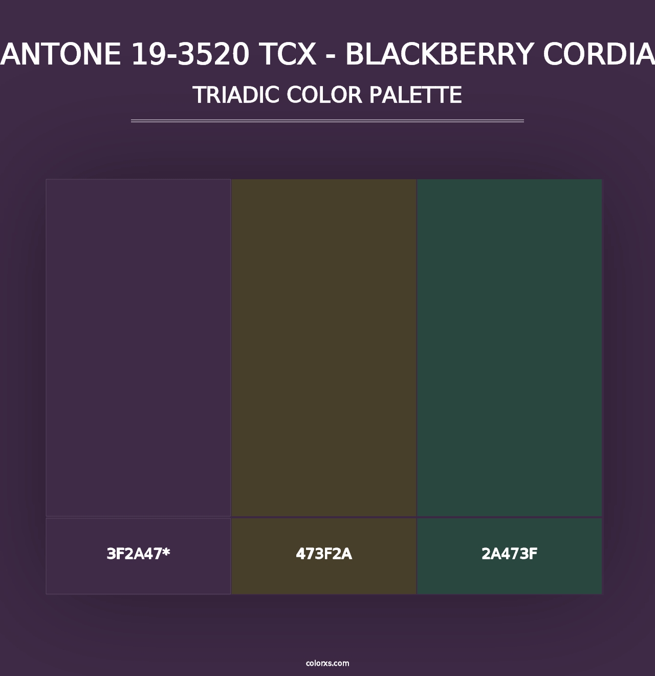 PANTONE 19-3520 TCX - Blackberry Cordial - Triadic Color Palette