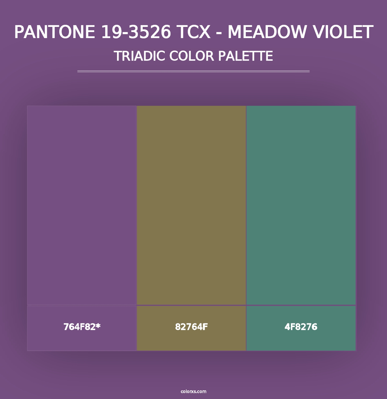 PANTONE 19-3526 TCX - Meadow Violet - Triadic Color Palette