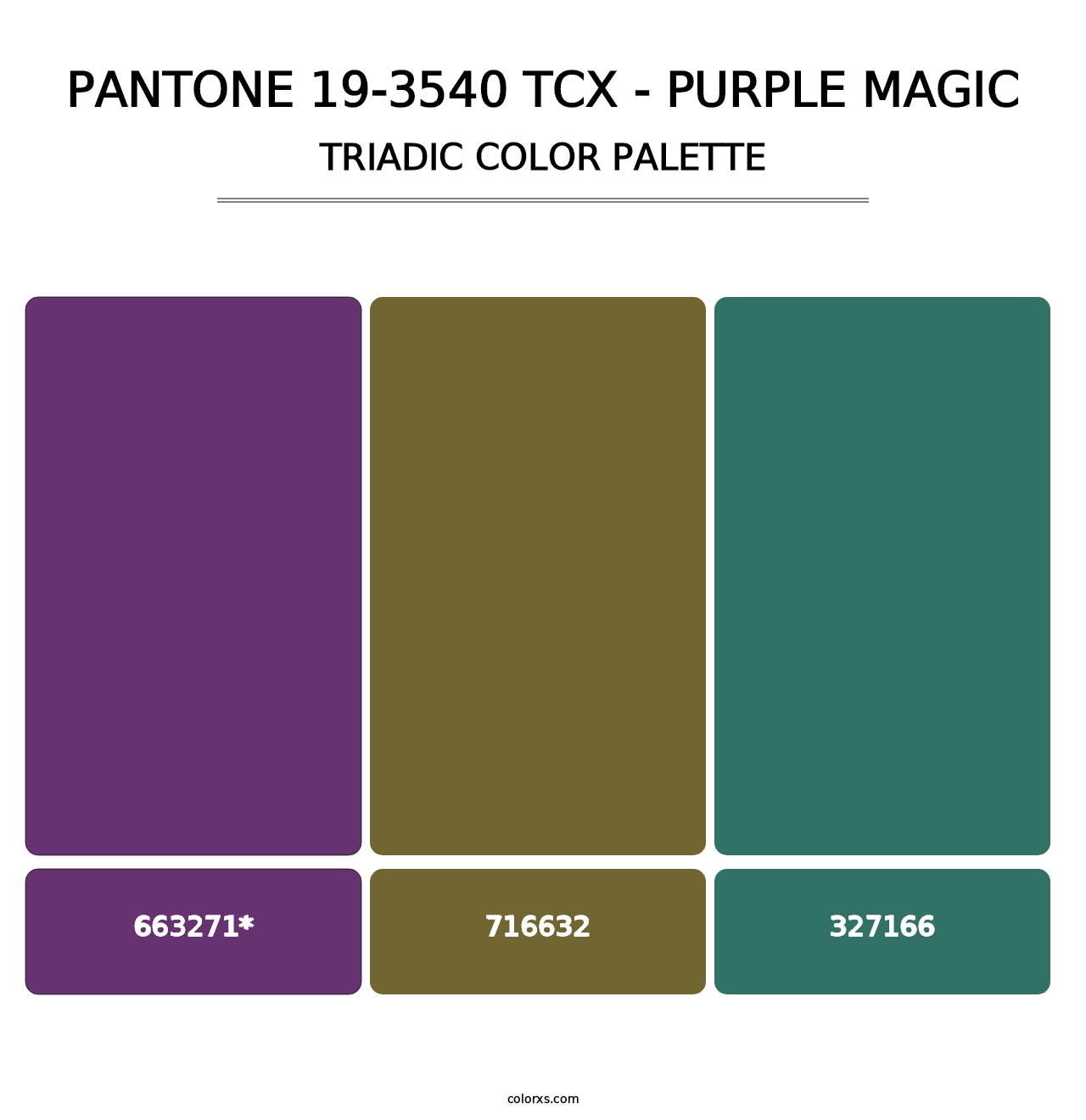 PANTONE 19-3540 TCX - Purple Magic - Triadic Color Palette