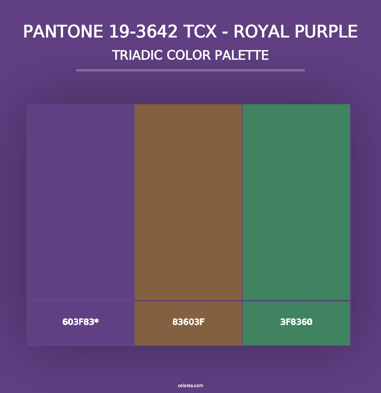 PANTONE 19-3642 TCX - Royal Purple - Triadic Color Palette