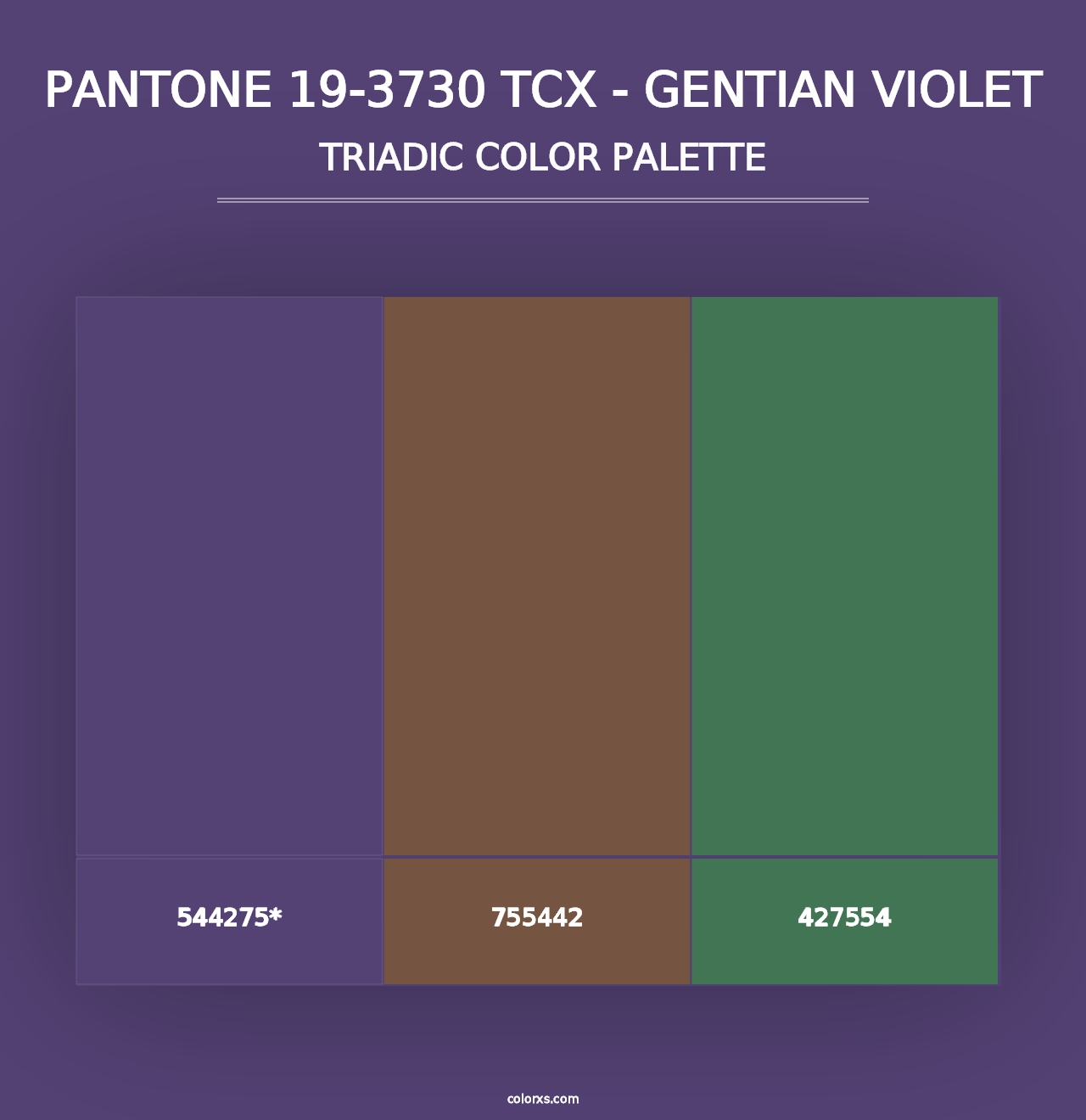 PANTONE 19-3730 TCX - Gentian Violet - Triadic Color Palette