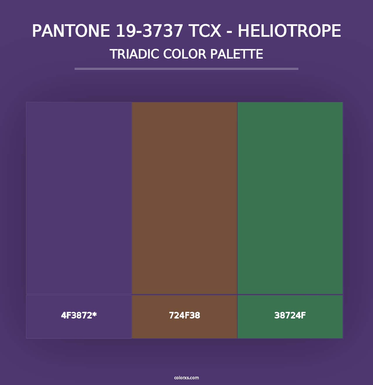 PANTONE 19-3737 TCX - Heliotrope - Triadic Color Palette