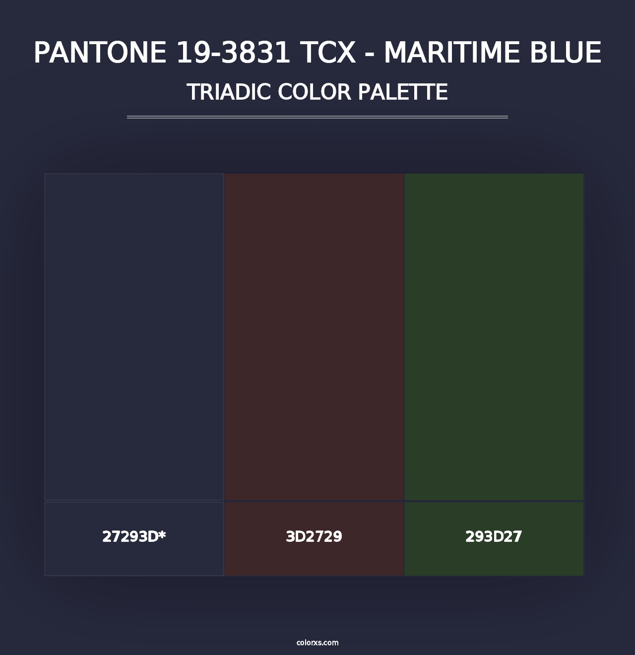 PANTONE 19-3831 TCX - Maritime Blue - Triadic Color Palette