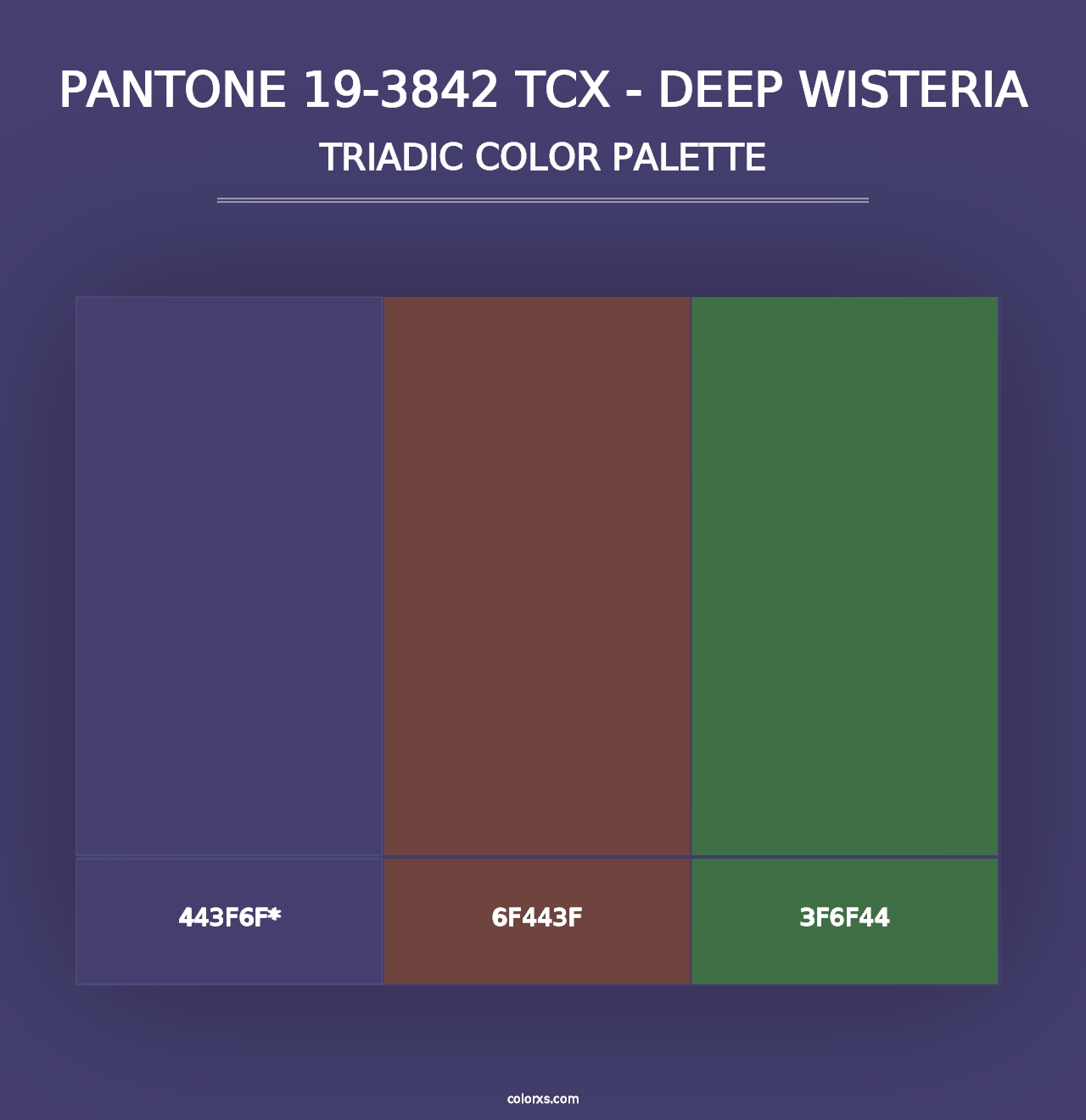 PANTONE 19-3842 TCX - Deep Wisteria - Triadic Color Palette