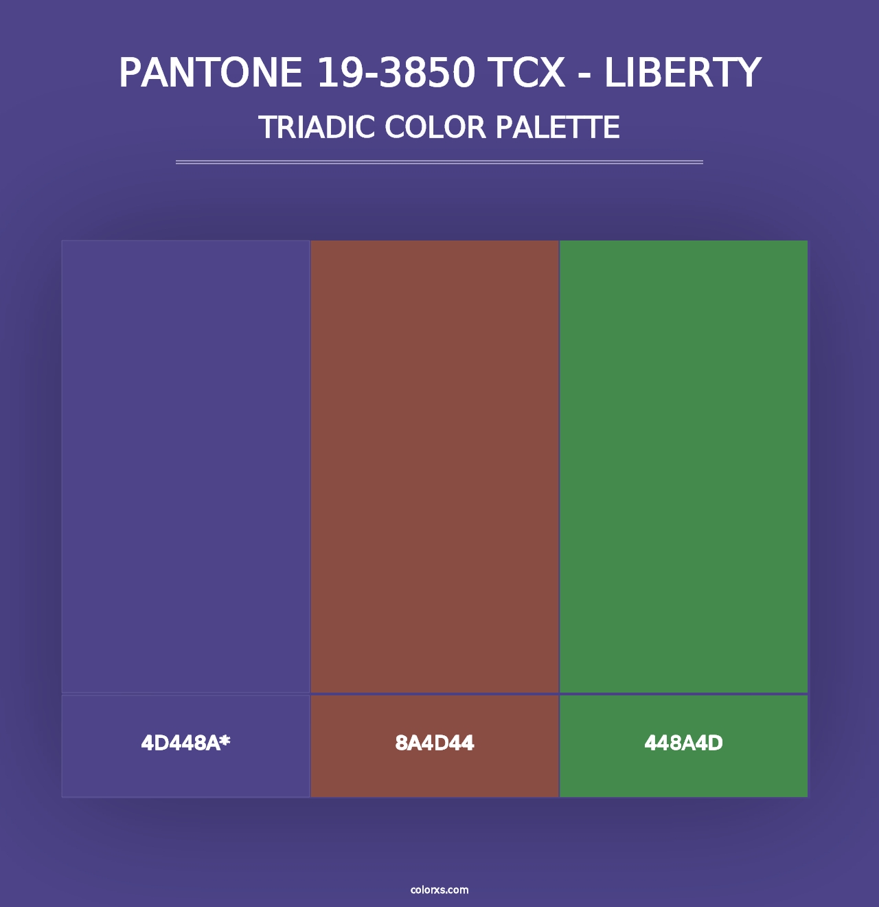 PANTONE 19-3850 TCX - Liberty - Triadic Color Palette