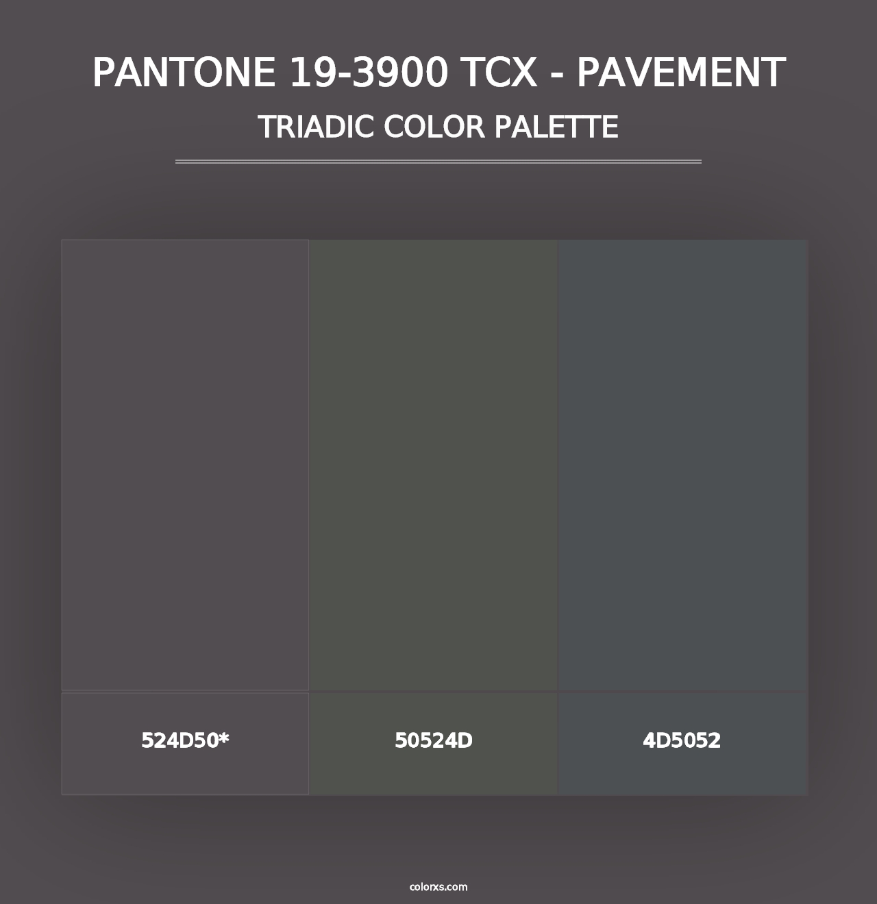 PANTONE 19-3900 TCX - Pavement - Triadic Color Palette