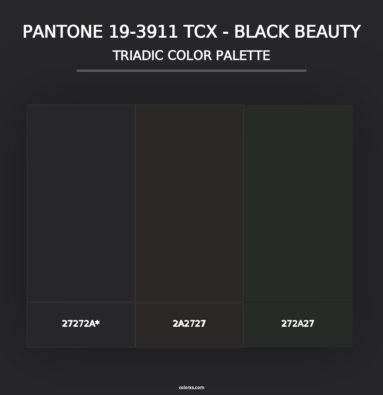 PANTONE 19-3911 TCX - Black Beauty - Triadic Color Palette