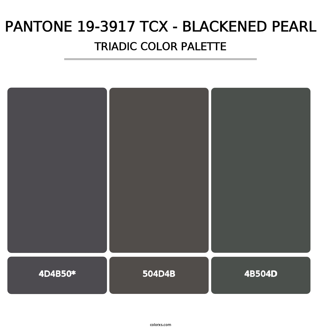 PANTONE 19-3917 TCX - Blackened Pearl - Triadic Color Palette