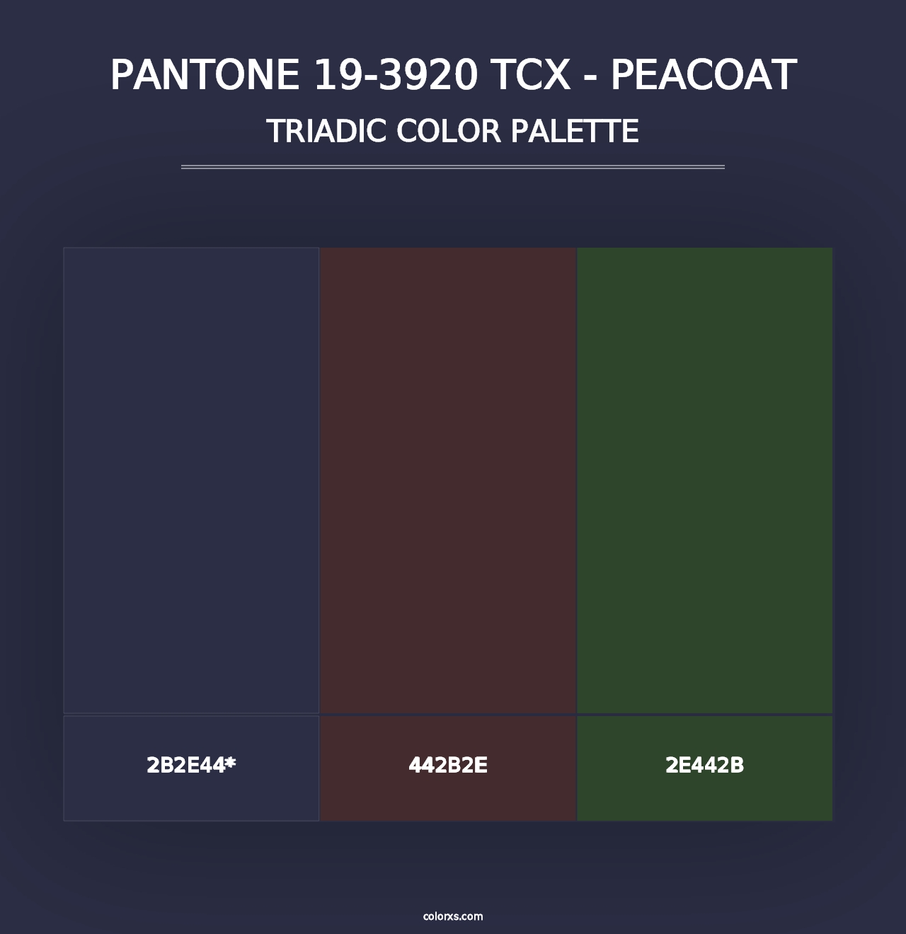 PANTONE 19-3920 TCX - Peacoat - Triadic Color Palette