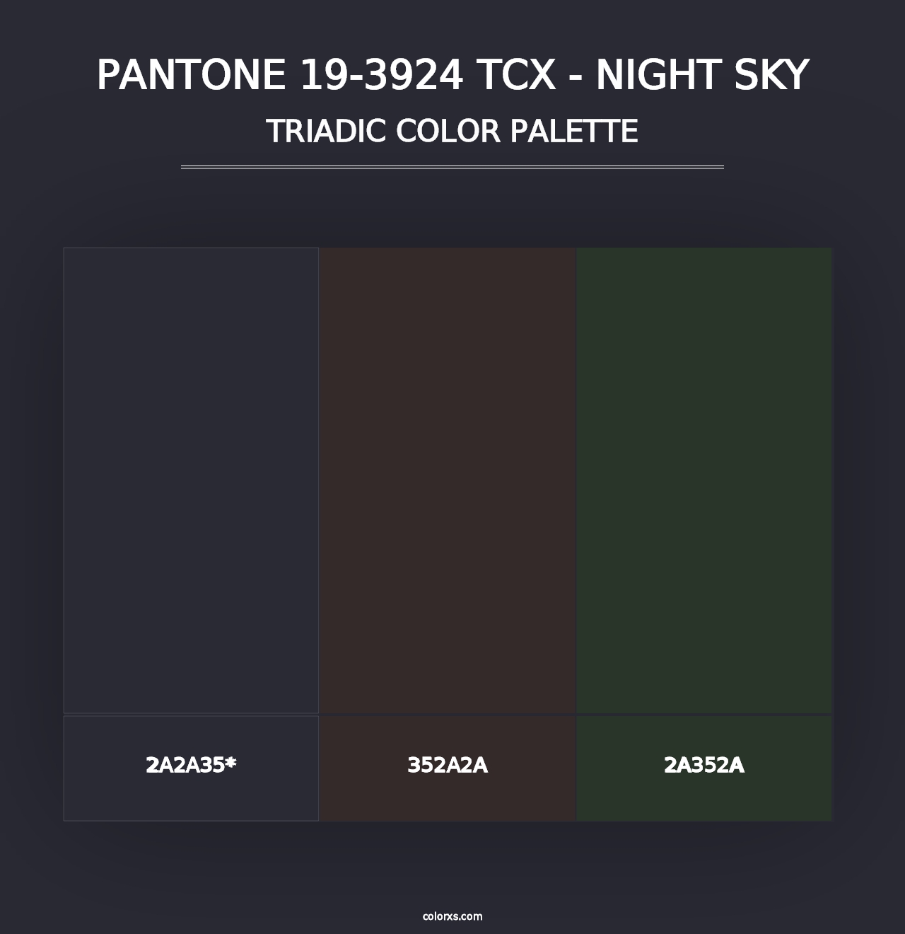 PANTONE 19-3924 TCX - Night Sky - Triadic Color Palette