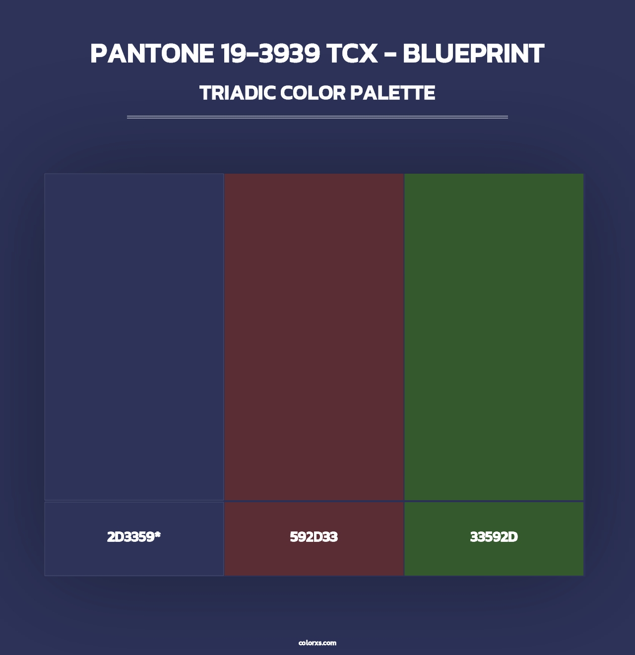 PANTONE 19-3939 TCX - Blueprint - Triadic Color Palette