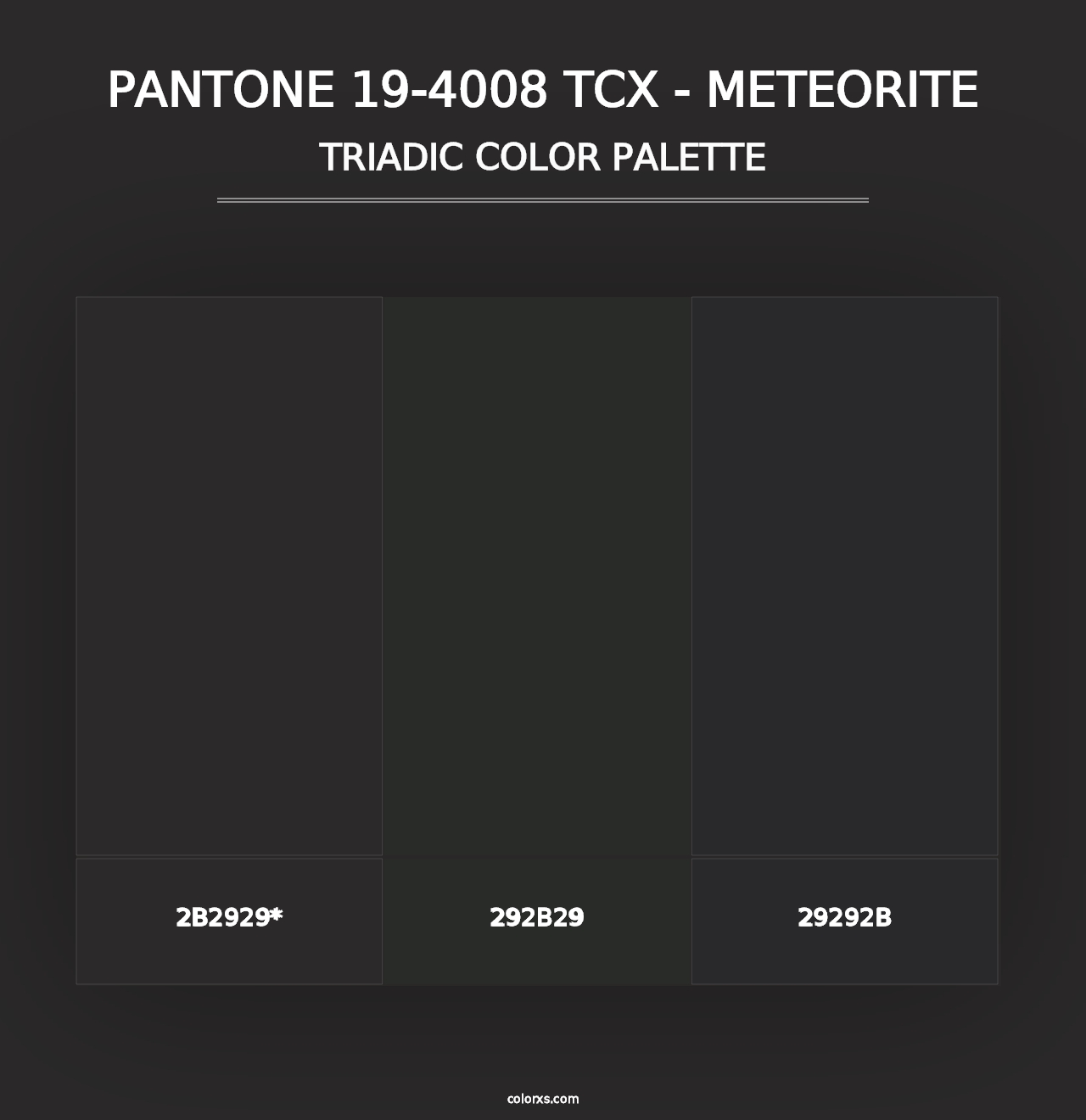 PANTONE 19-4008 TCX - Meteorite - Triadic Color Palette