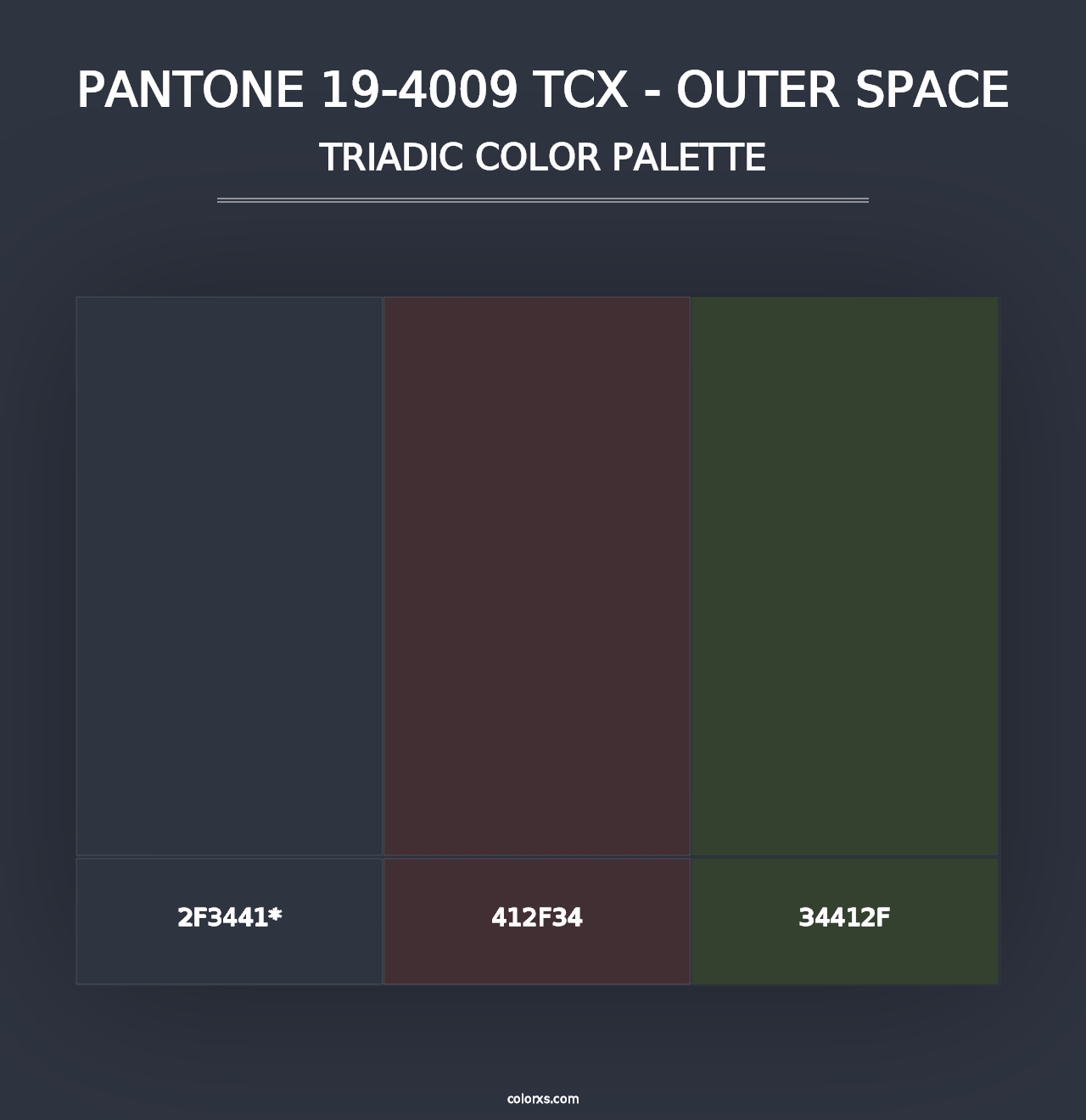 PANTONE 19-4009 TCX - Outer Space - Triadic Color Palette