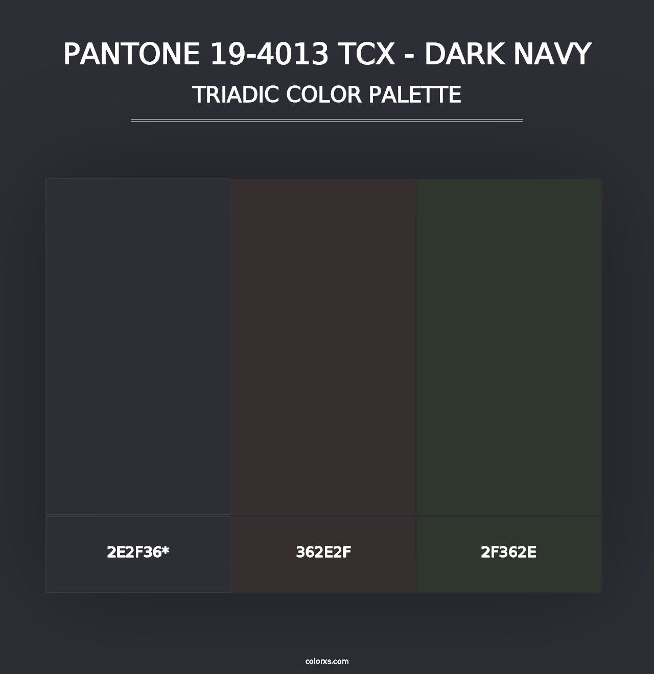 PANTONE 19-4013 TCX - Dark Navy - Triadic Color Palette