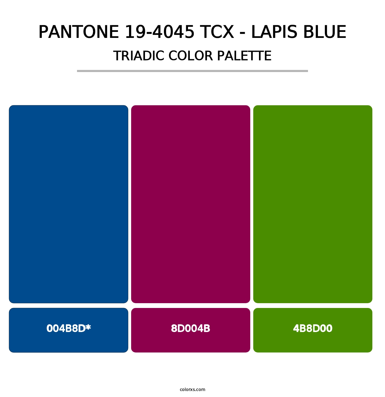 PANTONE 19-4045 TCX - Lapis Blue - Triadic Color Palette