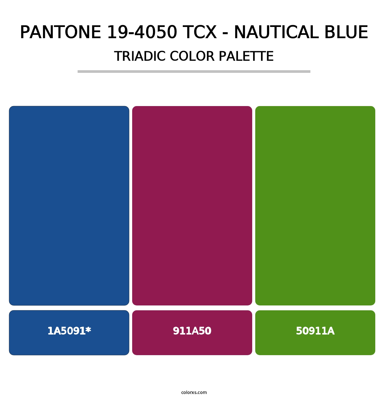 PANTONE 19-4050 TCX - Nautical Blue - Triadic Color Palette