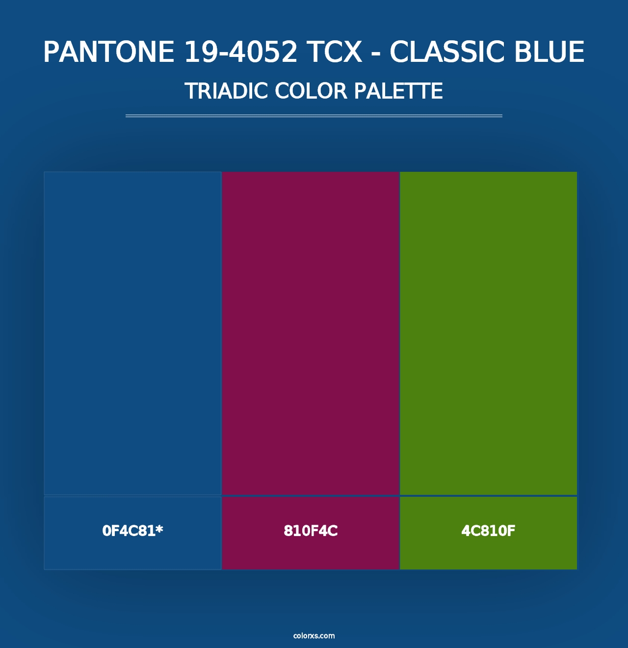 PANTONE 19-4052 TCX - Classic Blue - Triadic Color Palette