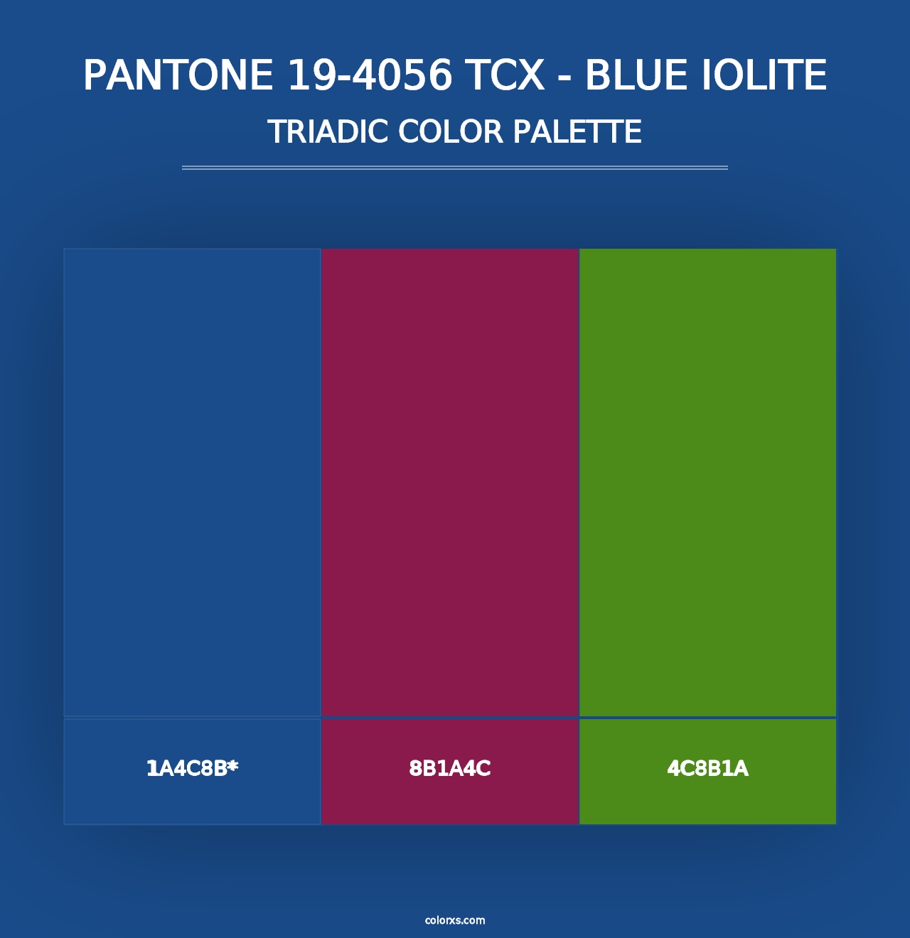 PANTONE 19-4056 TCX - Blue Iolite - Triadic Color Palette