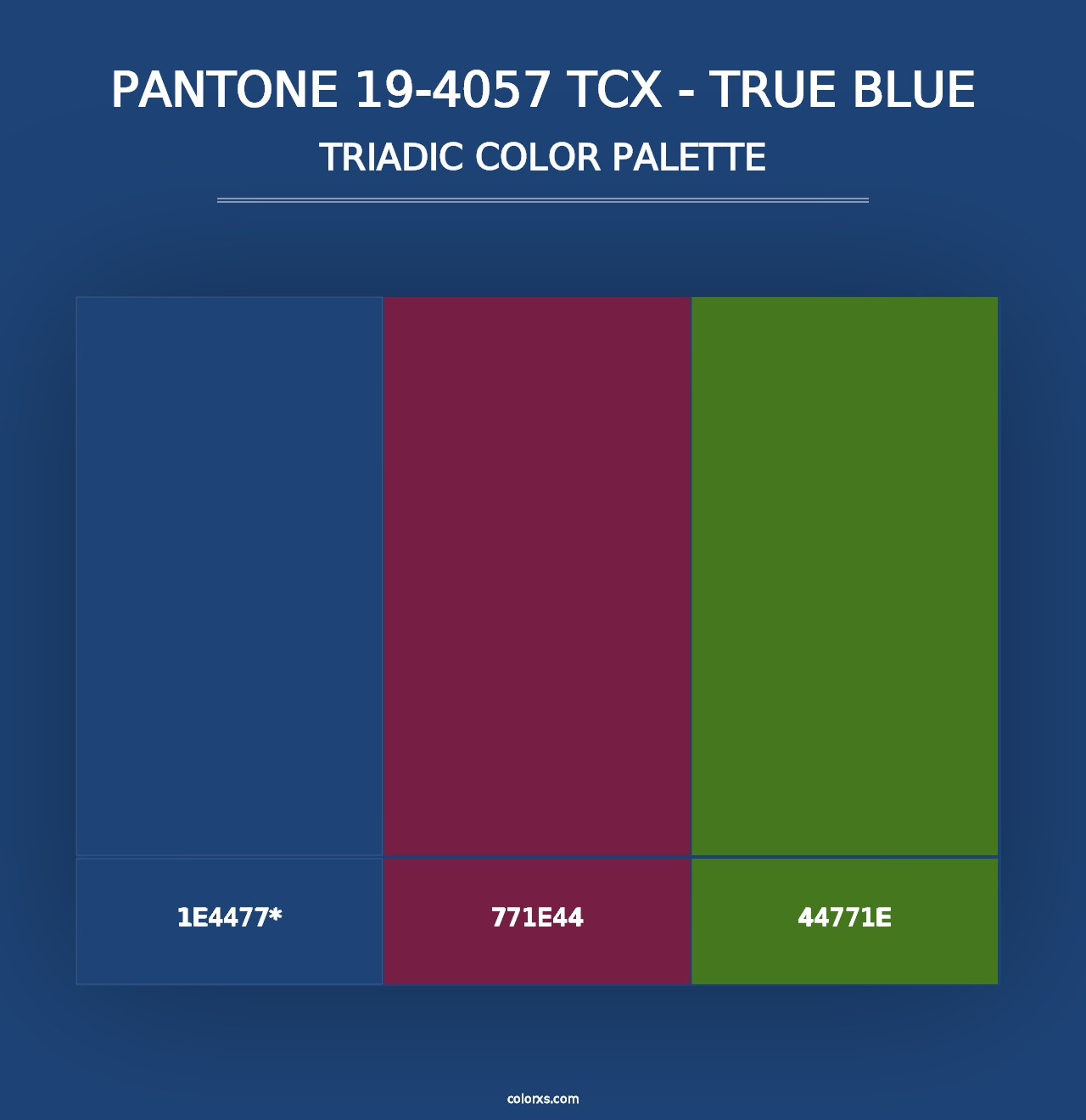 PANTONE 19-4057 TCX - True Blue - Triadic Color Palette